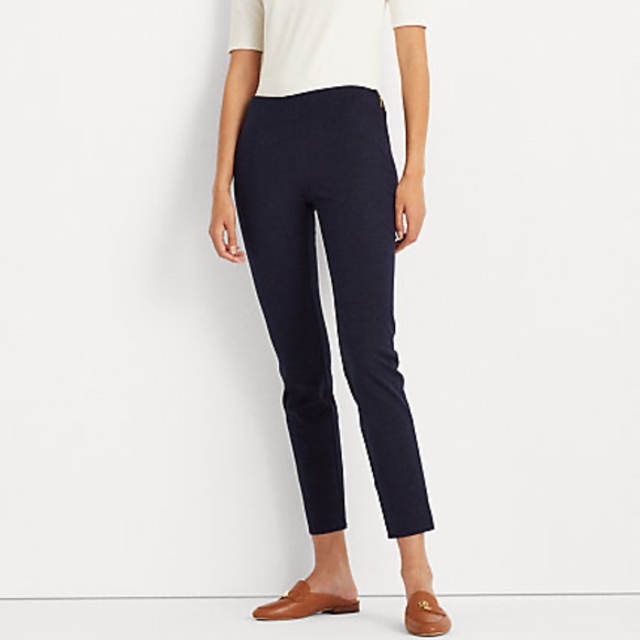 Ralph Lauren - Lauren Skinny Pants - Stretch Twill Dark Denim Size 8 - Picture 1 of 4